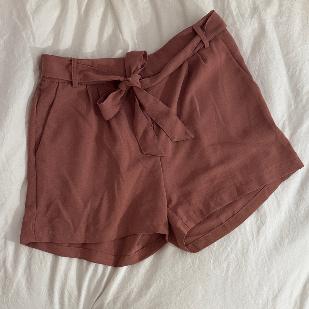 Women's Dusty Rose Tie-Waist Shorts